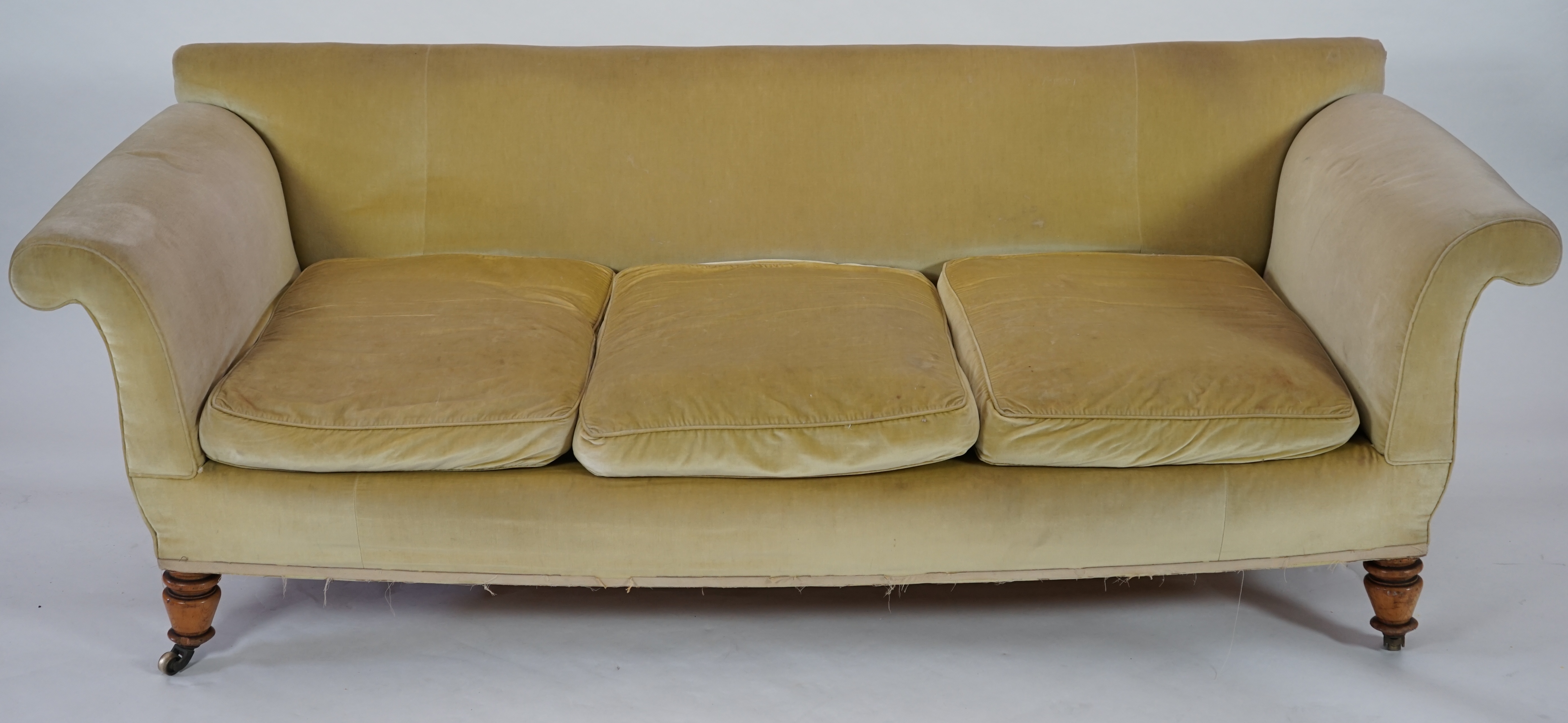 A large Victorian sofa, in the manner of Howard & Sons